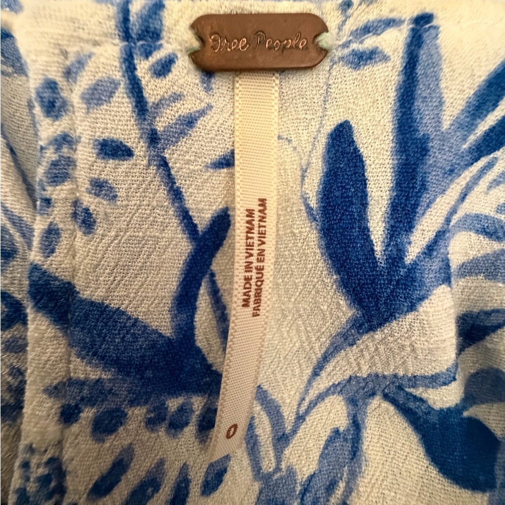 Free People “Forever Always” Floral Midi Dress Blue & White Size 0 - Picture 13 of 16